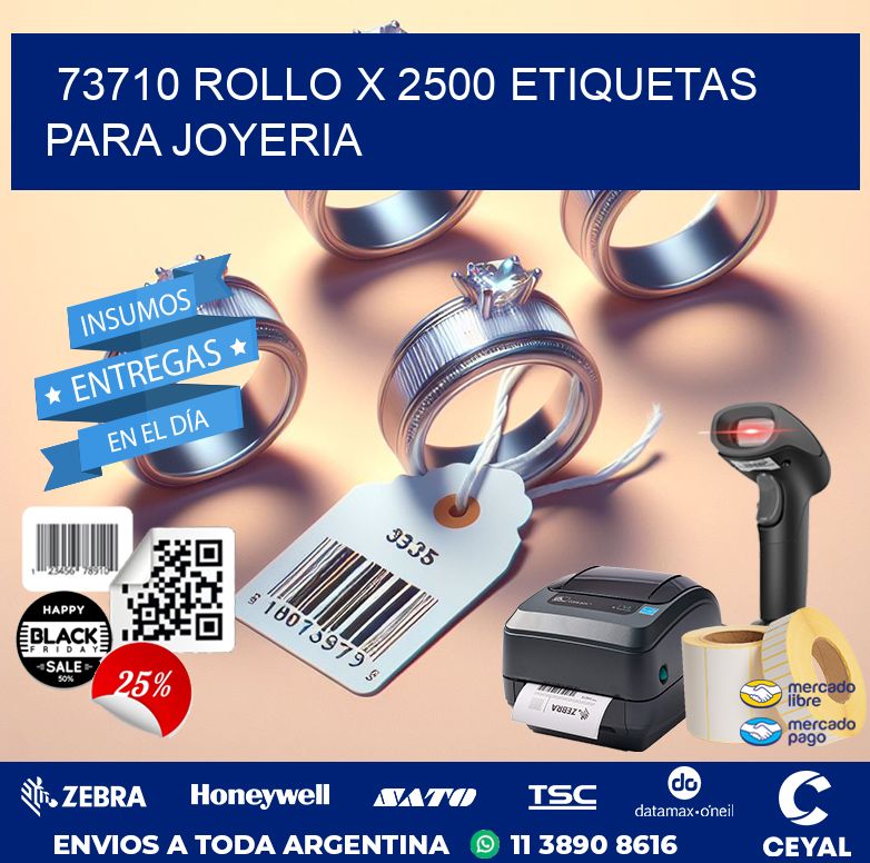 73710 ROLLO X 2500 ETIQUETAS PARA JOYERIA