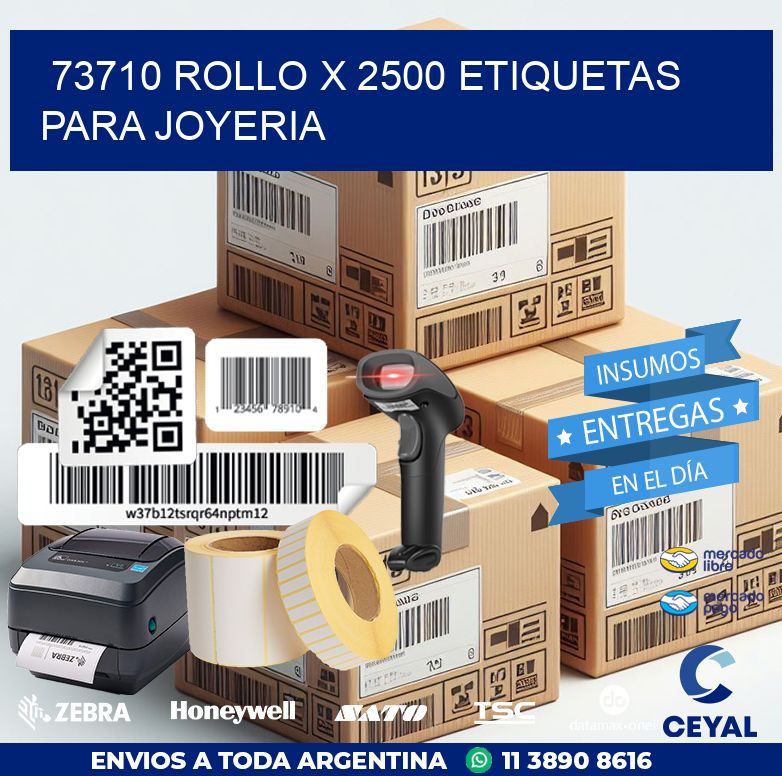 73710 ROLLO X 2500 ETIQUETAS PARA JOYERIA