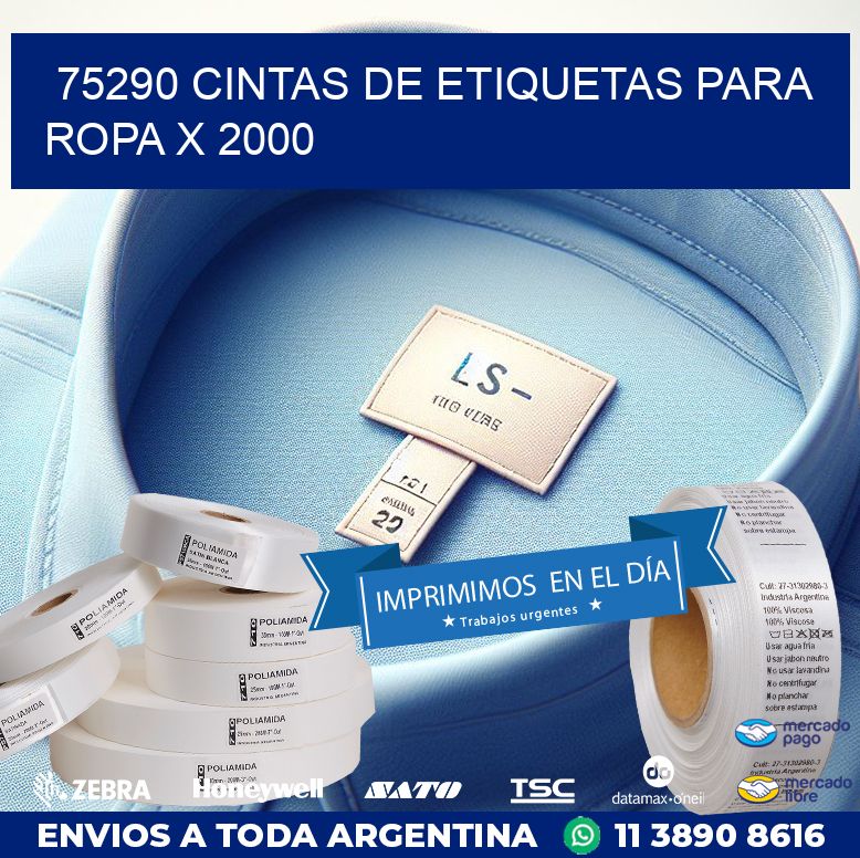 75290 CINTAS DE ETIQUETAS PARA ROPA X 2000