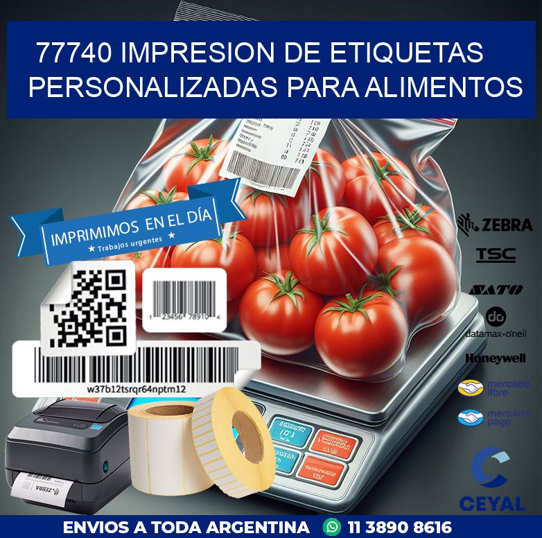 77740 IMPRESION DE ETIQUETAS PERSONALIZADAS PARA ALIMENTOS