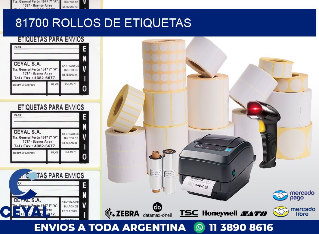 81700 ROLLOS DE ETIQUETAS