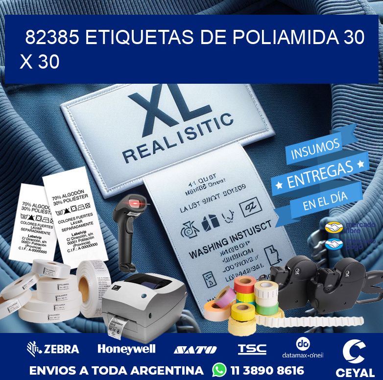 82385 ETIQUETAS DE POLIAMIDA 30 X 30