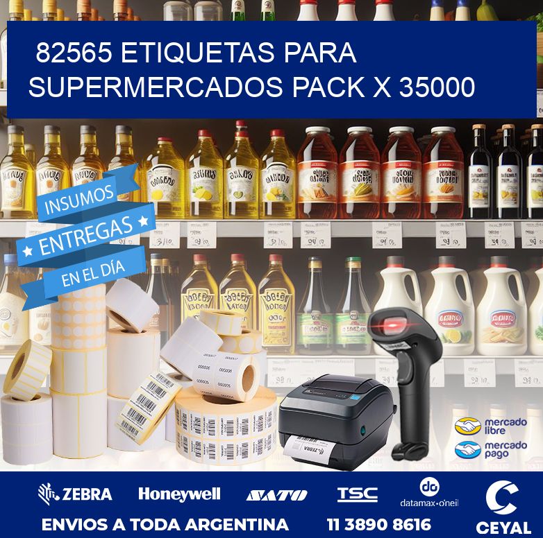 82565 ETIQUETAS PARA SUPERMERCADOS PACK X 35000