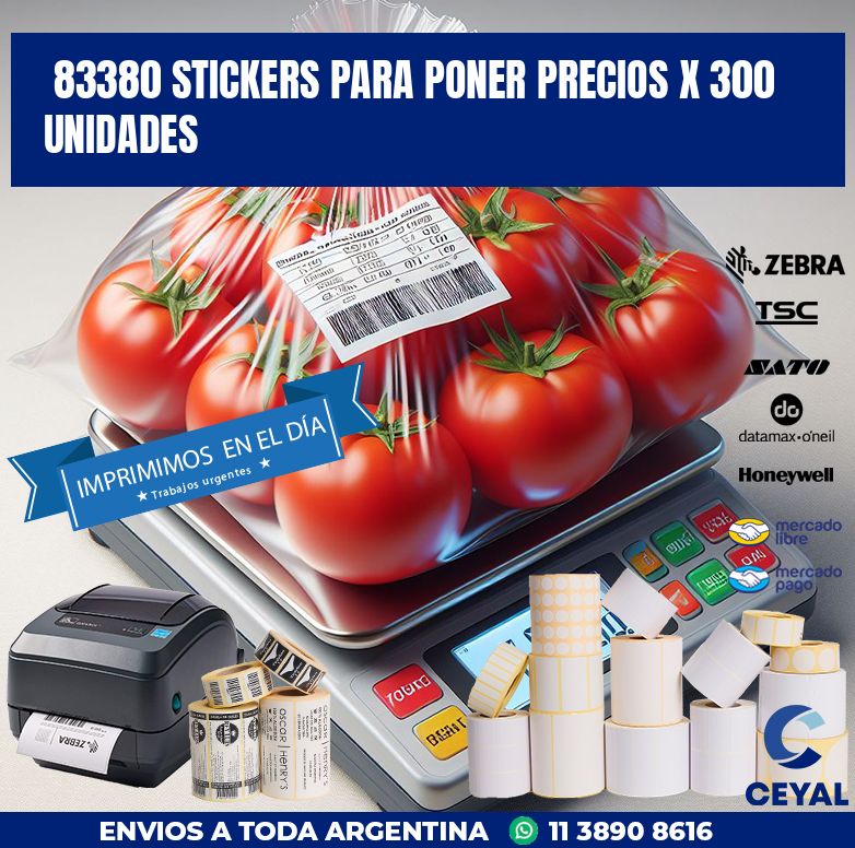83380 STICKERS PARA PONER PRECIOS X 300 UNIDADES
