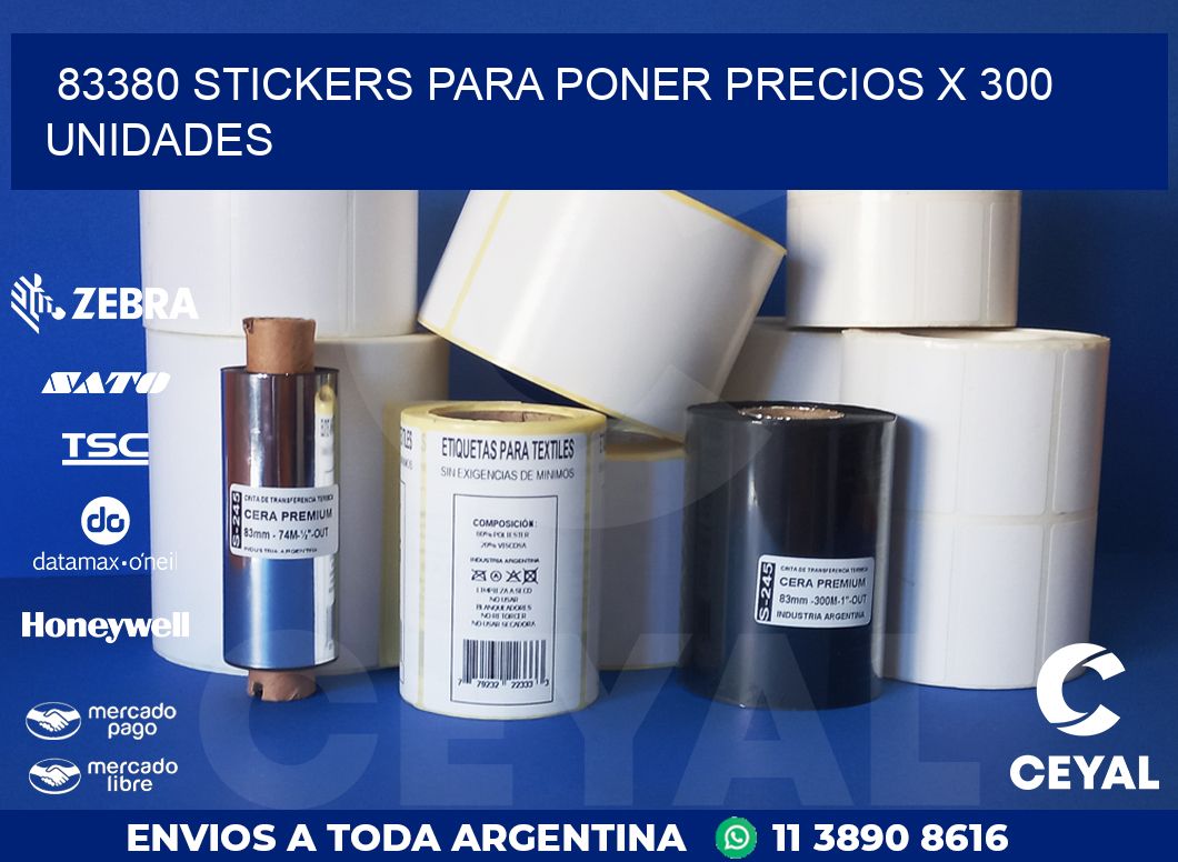 83380 STICKERS PARA PONER PRECIOS X 300 UNIDADES