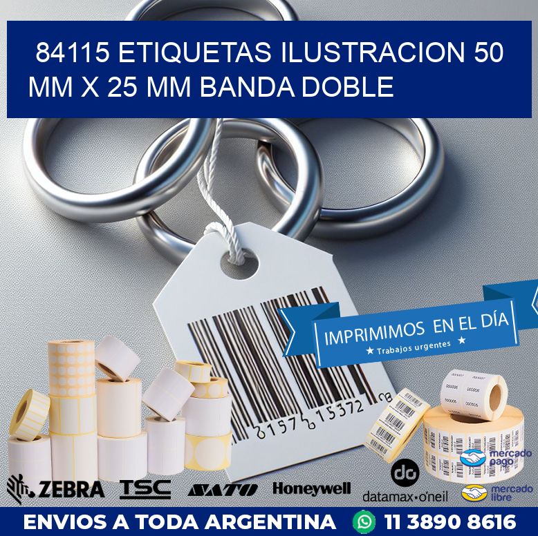 84115 ETIQUETAS ILUSTRACION 50 MM X 25 MM BANDA DOBLE