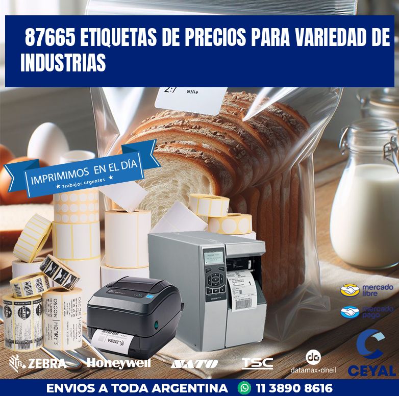 87665 ETIQUETAS DE PRECIOS PARA VARIEDAD DE INDUSTRIAS