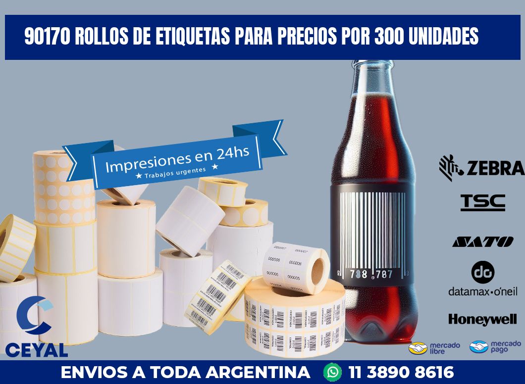 90170 ROLLOS DE ETIQUETAS PARA PRECIOS POR 300 UNIDADES