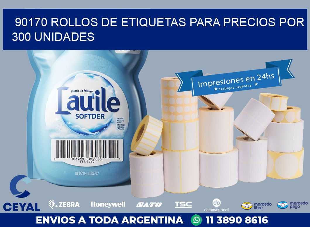 90170 ROLLOS DE ETIQUETAS PARA PRECIOS POR 300 UNIDADES
