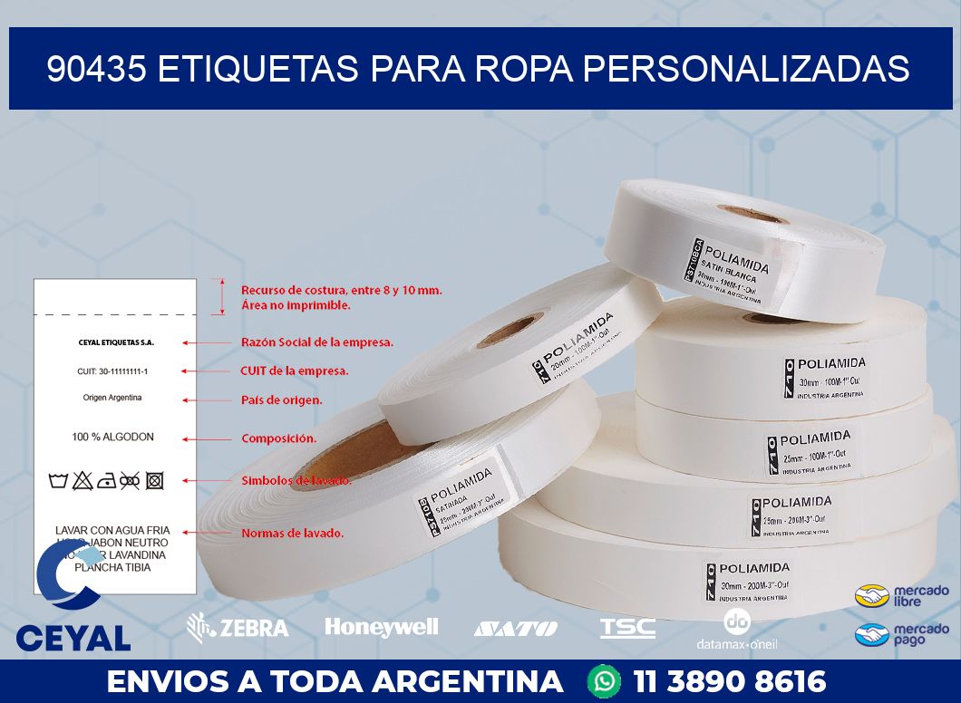 90435 ETIQUETAS PARA ROPA PERSONALIZADAS