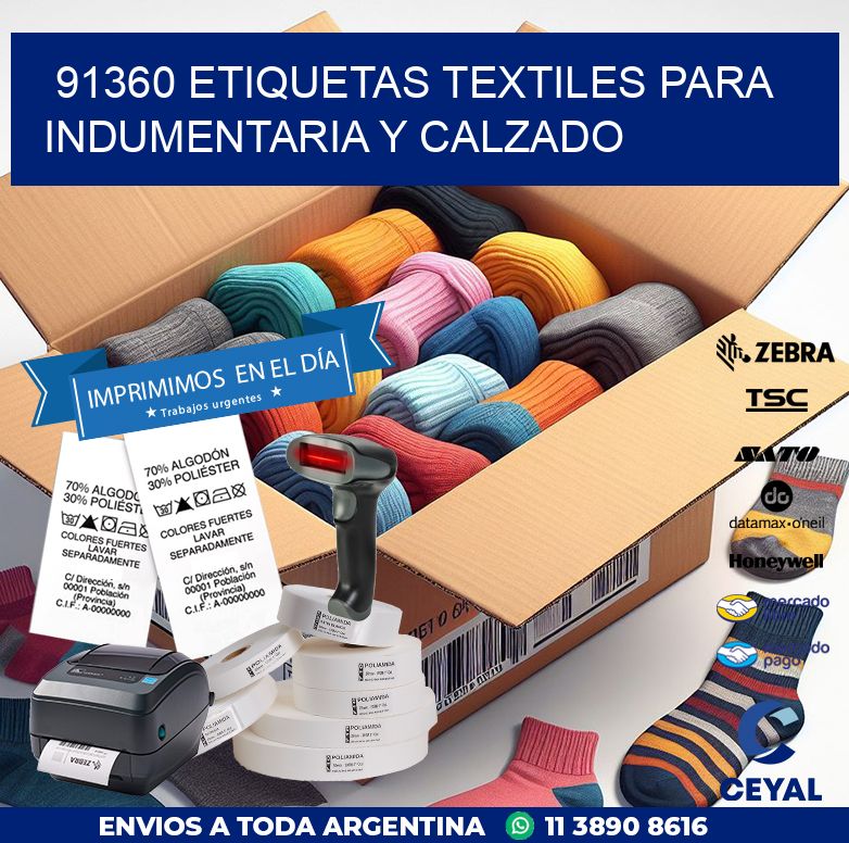91360 ETIQUETAS TEXTILES PARA INDUMENTARIA Y CALZADO