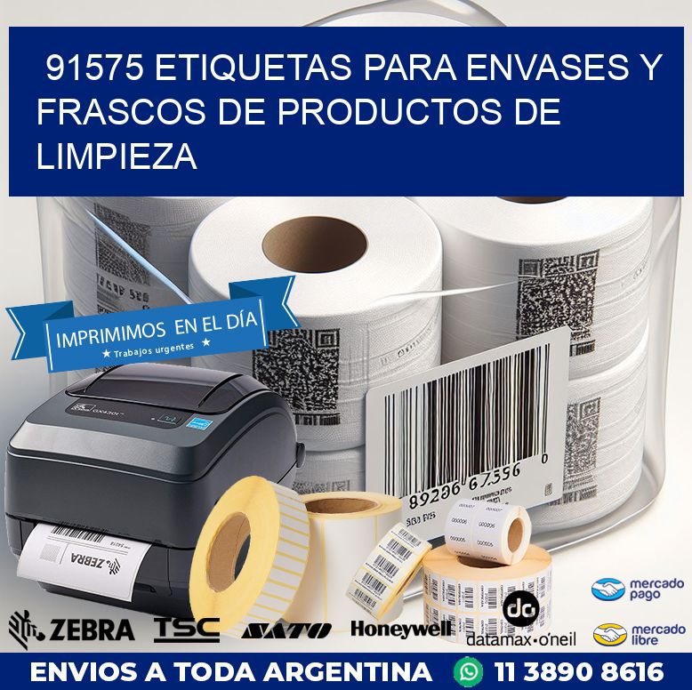 91575 ETIQUETAS PARA ENVASES Y FRASCOS DE PRODUCTOS DE LIMPIEZA