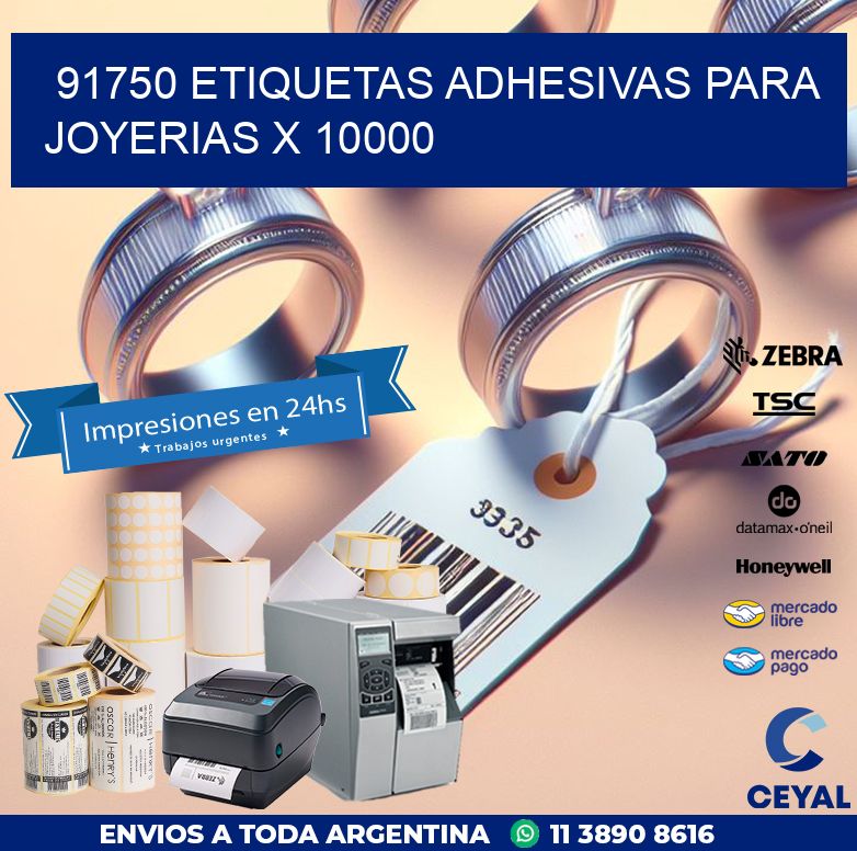 91750 ETIQUETAS ADHESIVAS PARA JOYERIAS X 10000