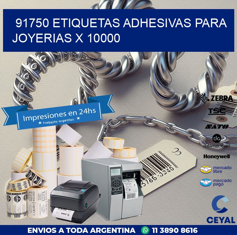 91750 ETIQUETAS ADHESIVAS PARA JOYERIAS X 10000