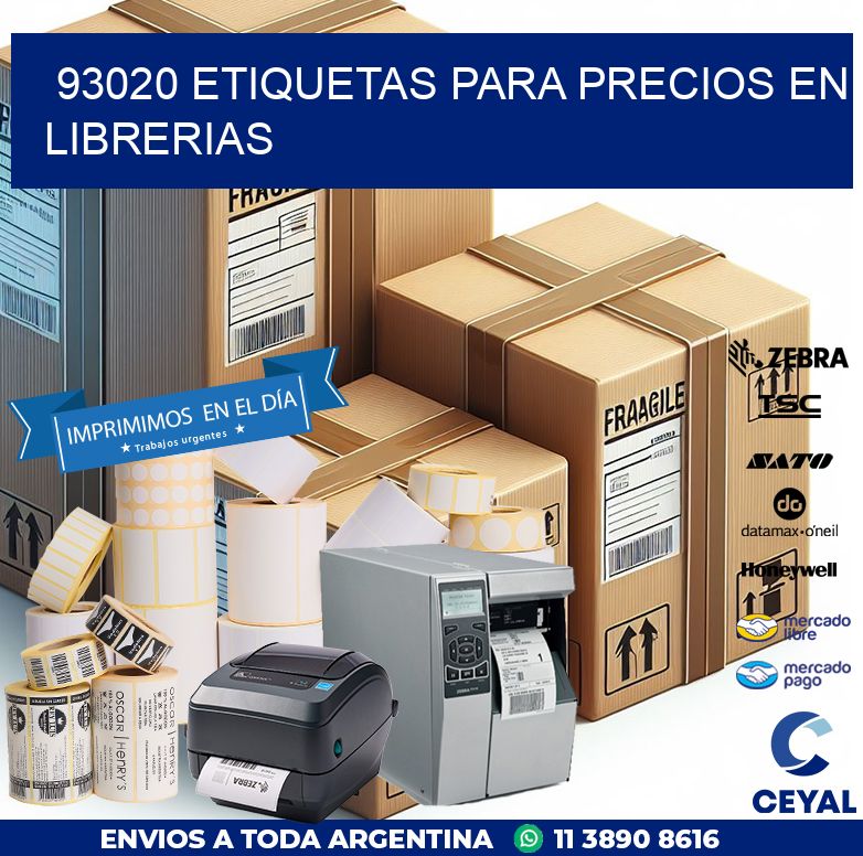 93020 ETIQUETAS PARA PRECIOS EN LIBRERIAS