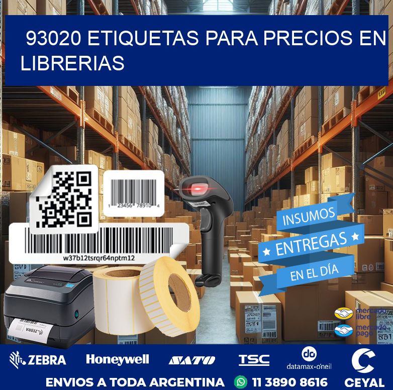 93020 ETIQUETAS PARA PRECIOS EN LIBRERIAS