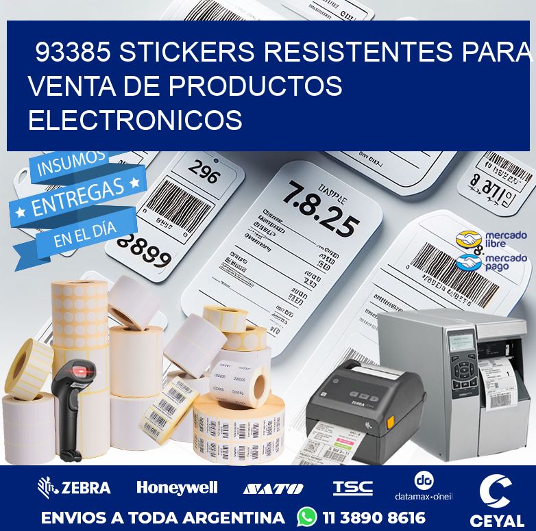 93385 STICKERS RESISTENTES PARA VENTA DE PRODUCTOS ELECTRONICOS