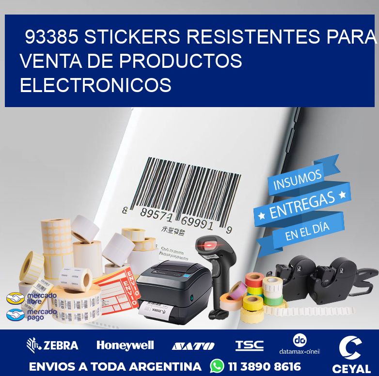 93385 STICKERS RESISTENTES PARA VENTA DE PRODUCTOS ELECTRONICOS