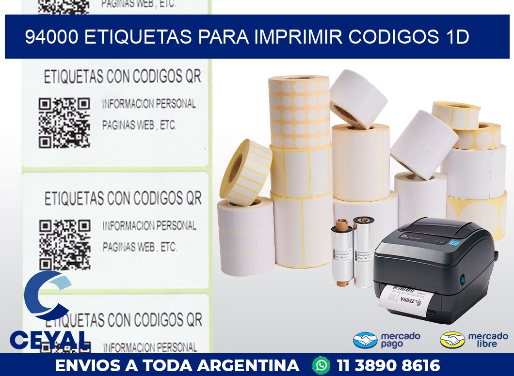 94000 ETIQUETAS PARA IMPRIMIR CODIGOS 1D