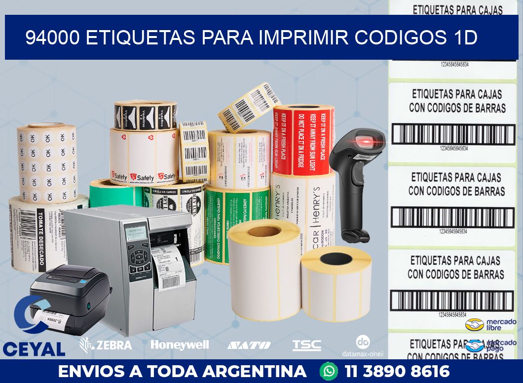 94000 ETIQUETAS PARA IMPRIMIR CODIGOS 1D