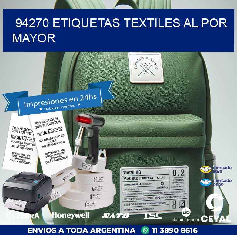 94270 ETIQUETAS TEXTILES AL POR MAYOR