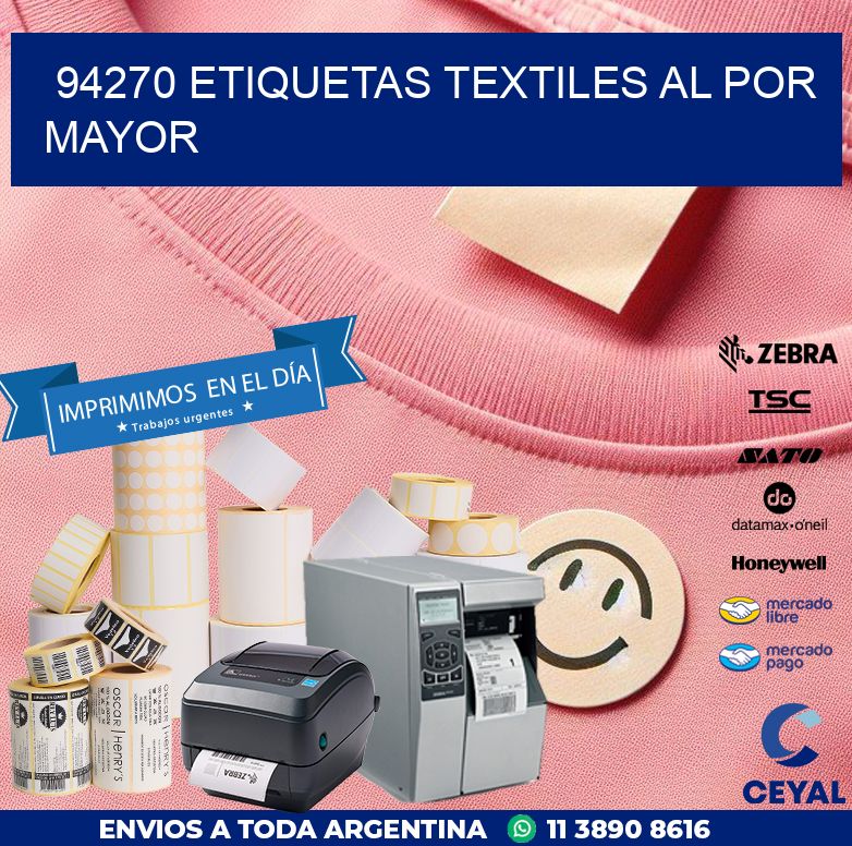 94270 ETIQUETAS TEXTILES AL POR MAYOR