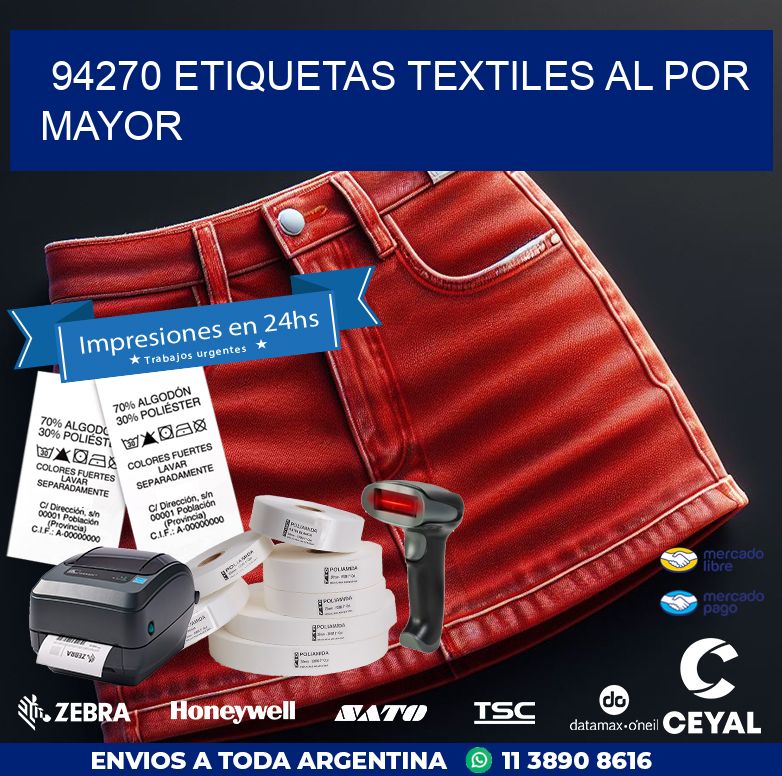 94270 ETIQUETAS TEXTILES AL POR MAYOR