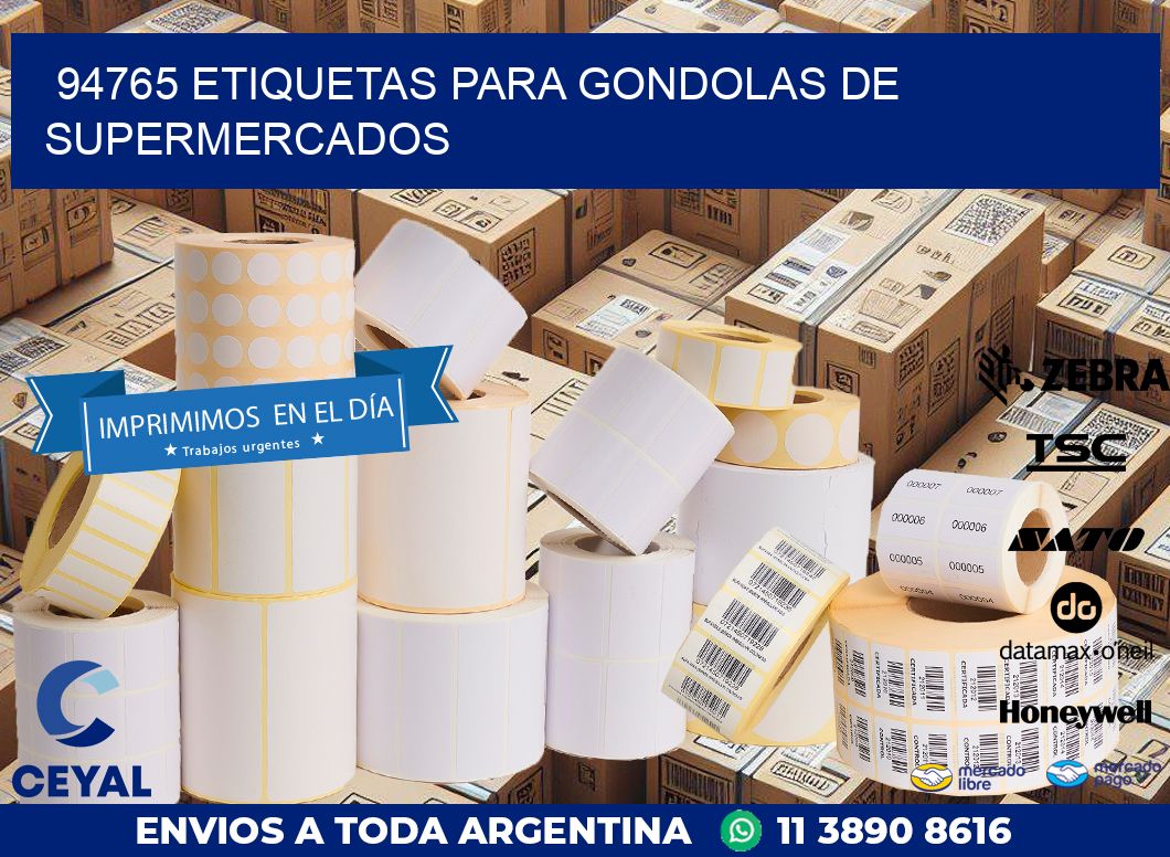 94765 ETIQUETAS PARA GONDOLAS DE SUPERMERCADOS