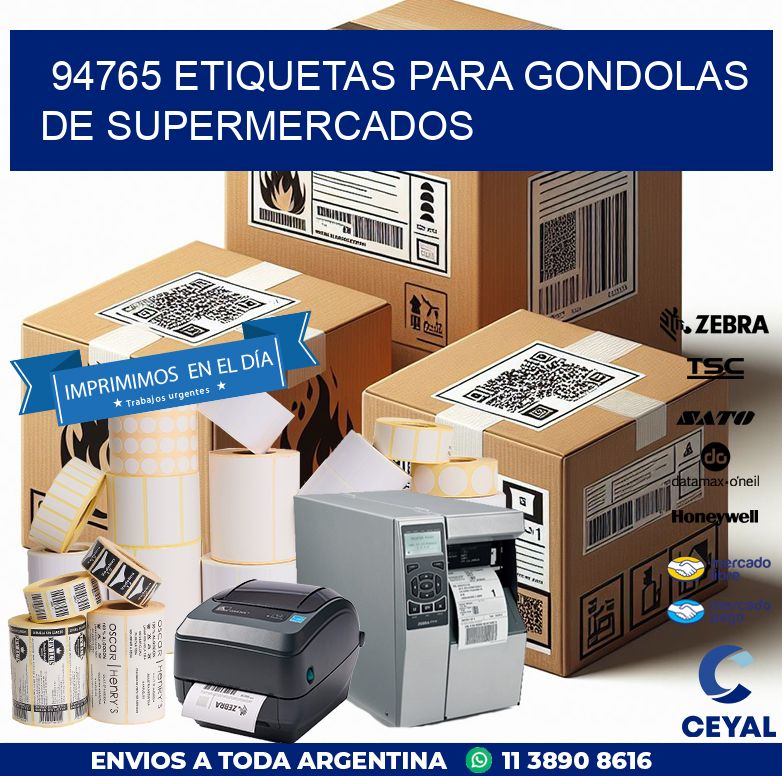 94765 ETIQUETAS PARA GONDOLAS DE SUPERMERCADOS