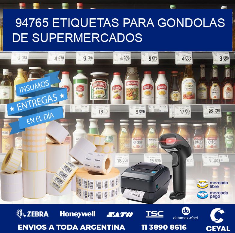 94765 ETIQUETAS PARA GONDOLAS DE SUPERMERCADOS