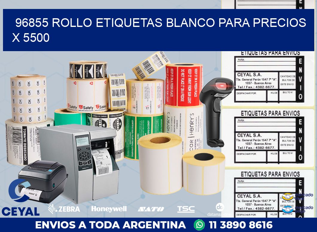 96855 ROLLO ETIQUETAS BLANCO PARA PRECIOS X 5500