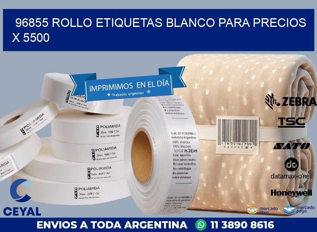 96855 ROLLO ETIQUETAS BLANCO PARA PRECIOS X 5500