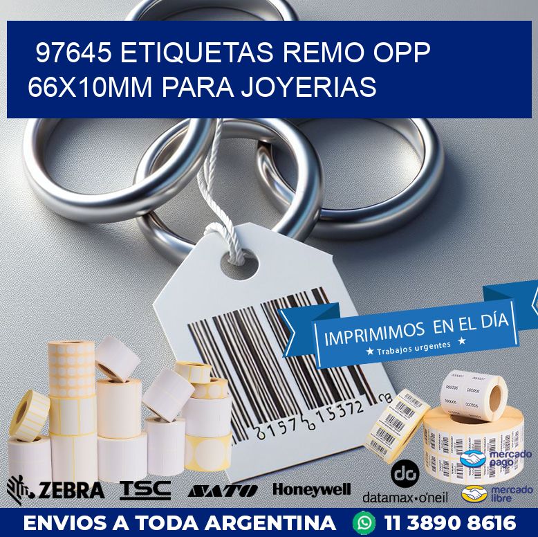 97645 ETIQUETAS REMO OPP 66X10MM PARA JOYERIAS