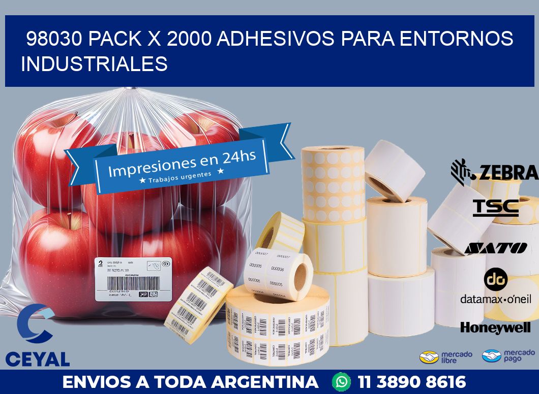 98030 PACK X 2000 ADHESIVOS PARA ENTORNOS INDUSTRIALES