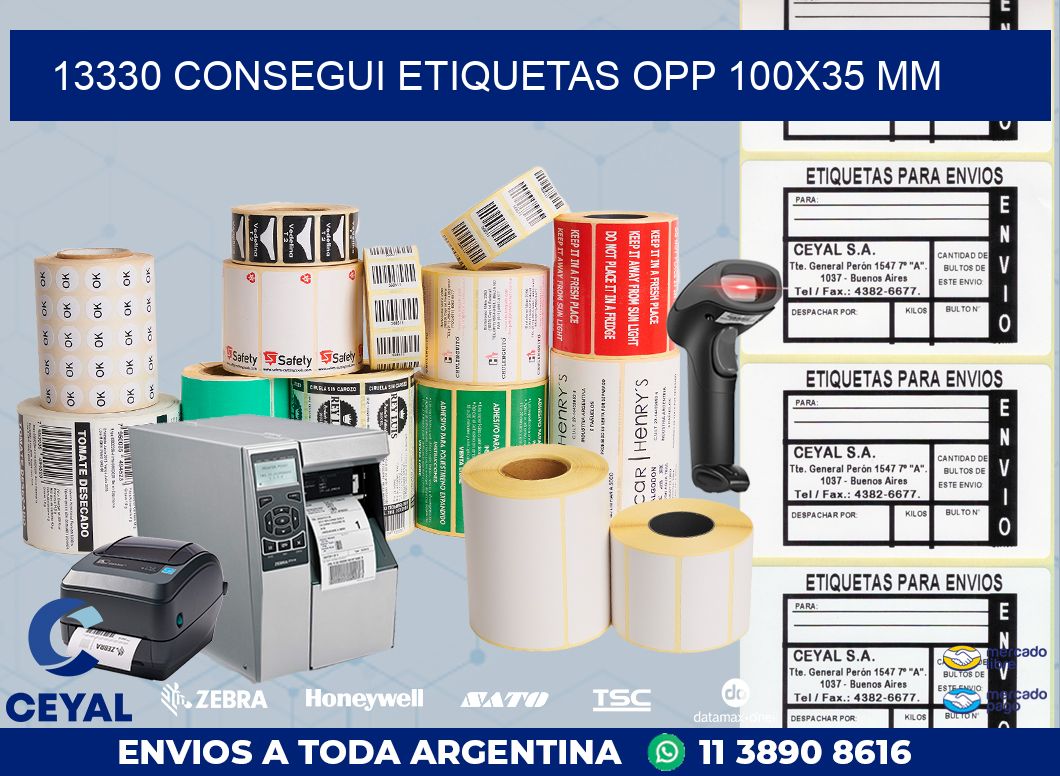 13330 CONSEGUI ETIQUETAS OPP 100X35 MM