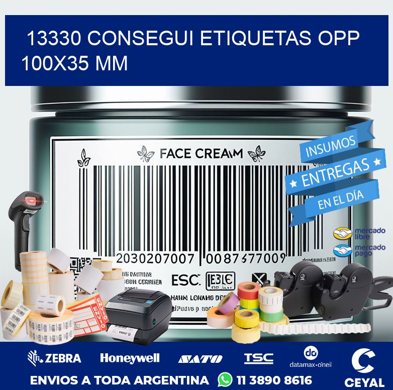 13330 CONSEGUI ETIQUETAS OPP 100X35 MM