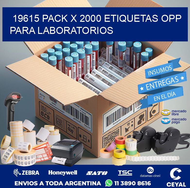 19615 PACK X 2000 ETIQUETAS OPP PARA LABORATORIOS