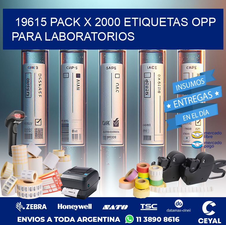 19615 PACK X 2000 ETIQUETAS OPP PARA LABORATORIOS