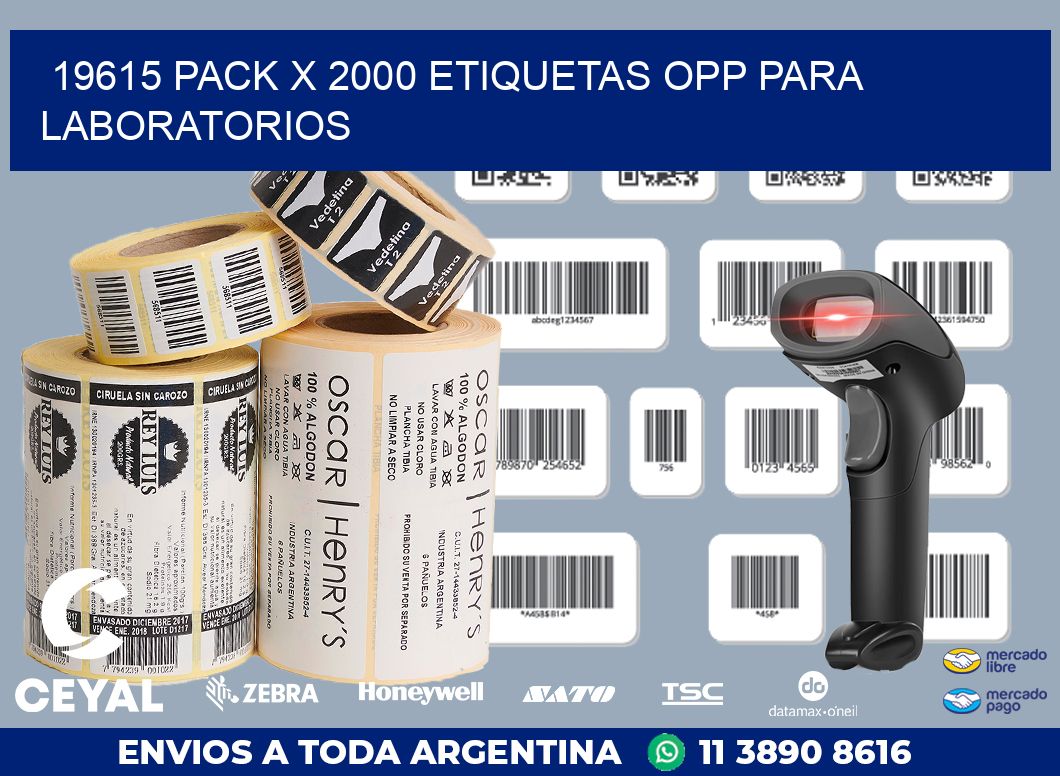 19615 PACK X 2000 ETIQUETAS OPP PARA LABORATORIOS