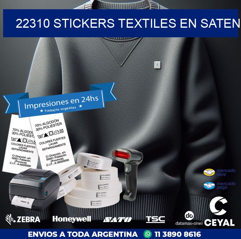 22310 STICKERS TEXTILES EN SATEN