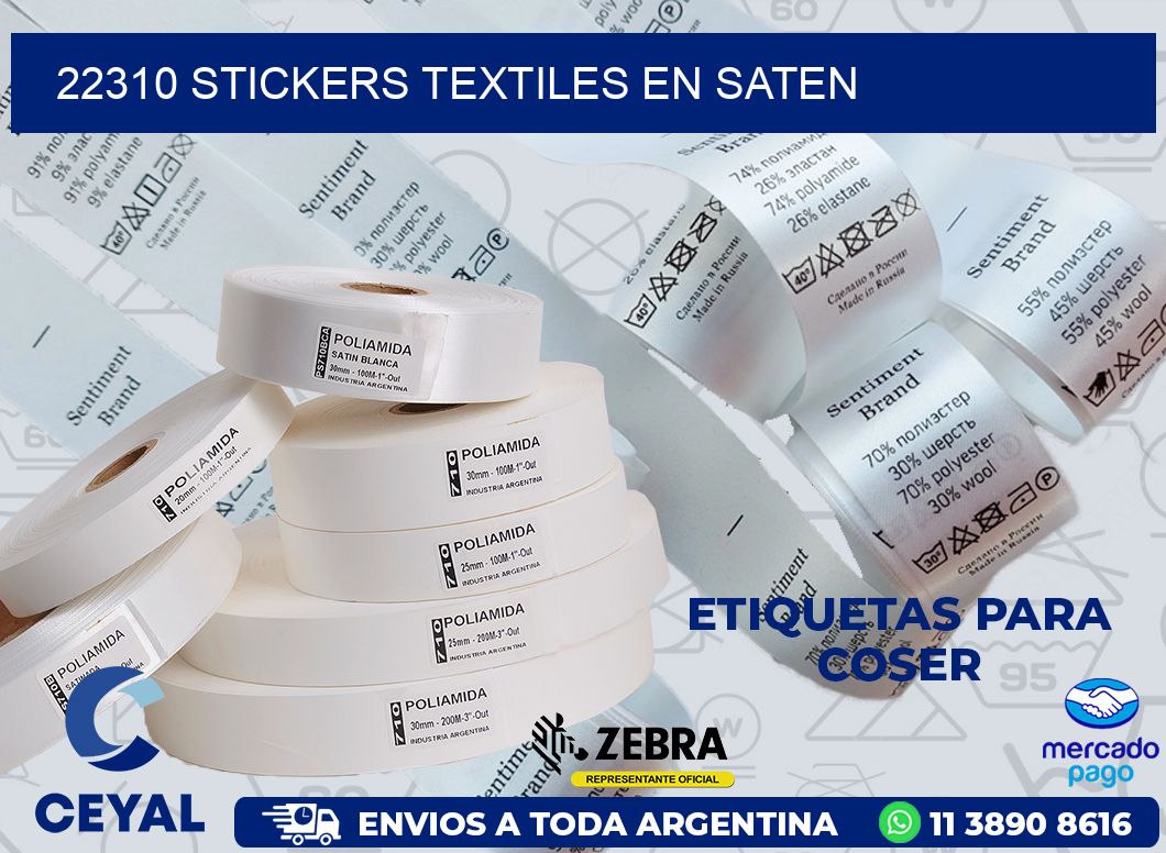 22310 STICKERS TEXTILES EN SATEN