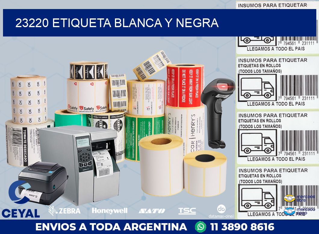 23220 ETIQUETA BLANCA Y NEGRA