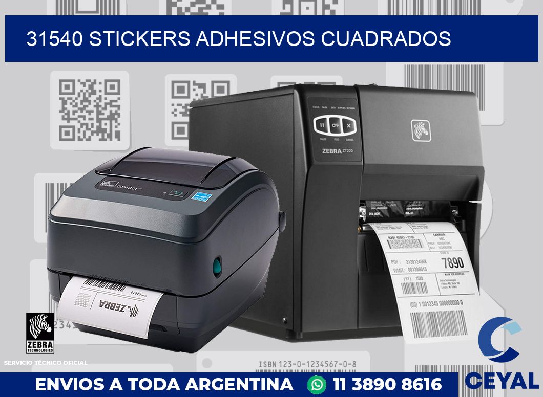 31540 stickers adhesivos cuadrados