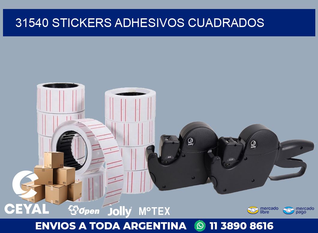 31540 stickers adhesivos cuadrados