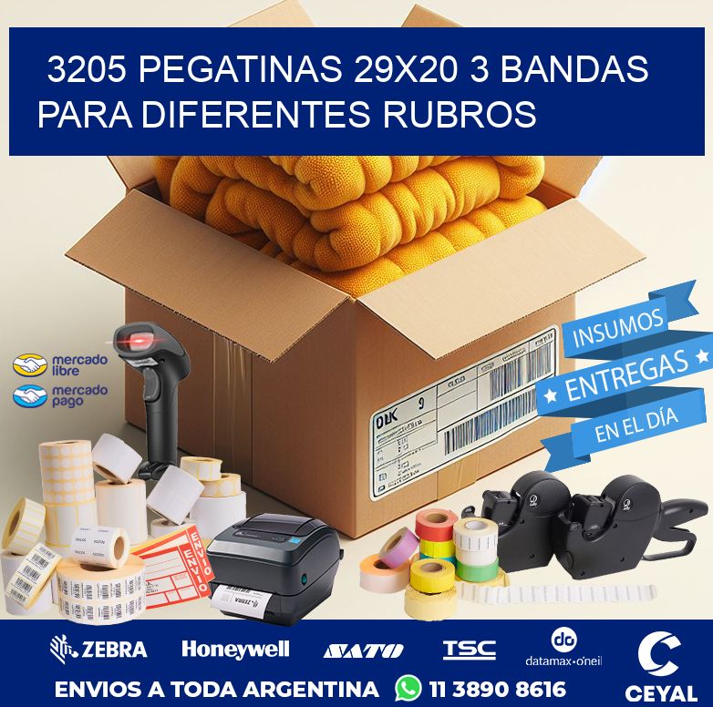 3205 PEGATINAS 29X20 3 BANDAS PARA DIFERENTES RUBROS