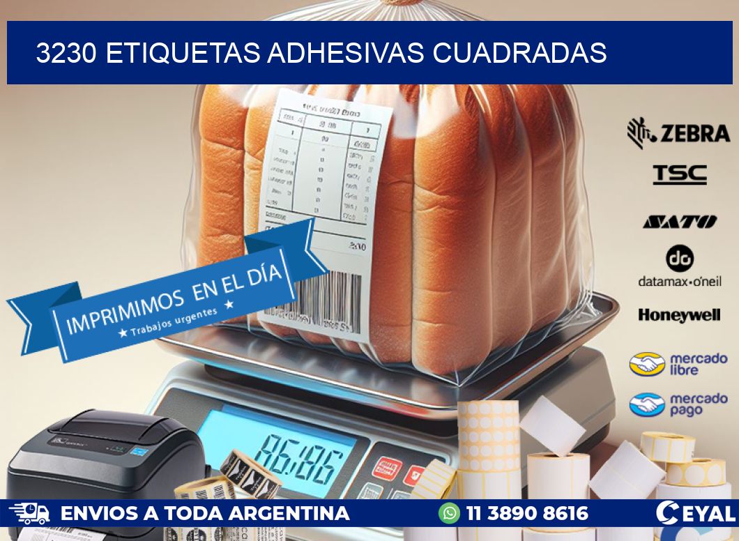 3230 ETIQUETAS ADHESIVAS CUADRADAS