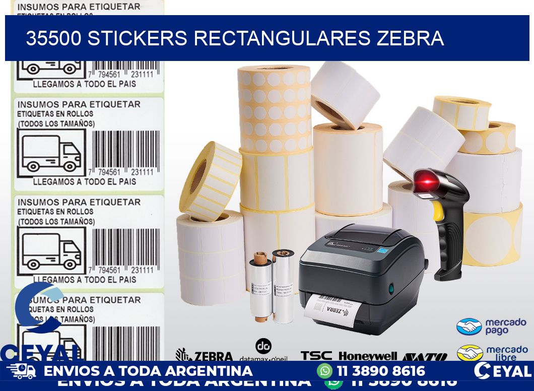 35500 Stickers rectangulares zebra