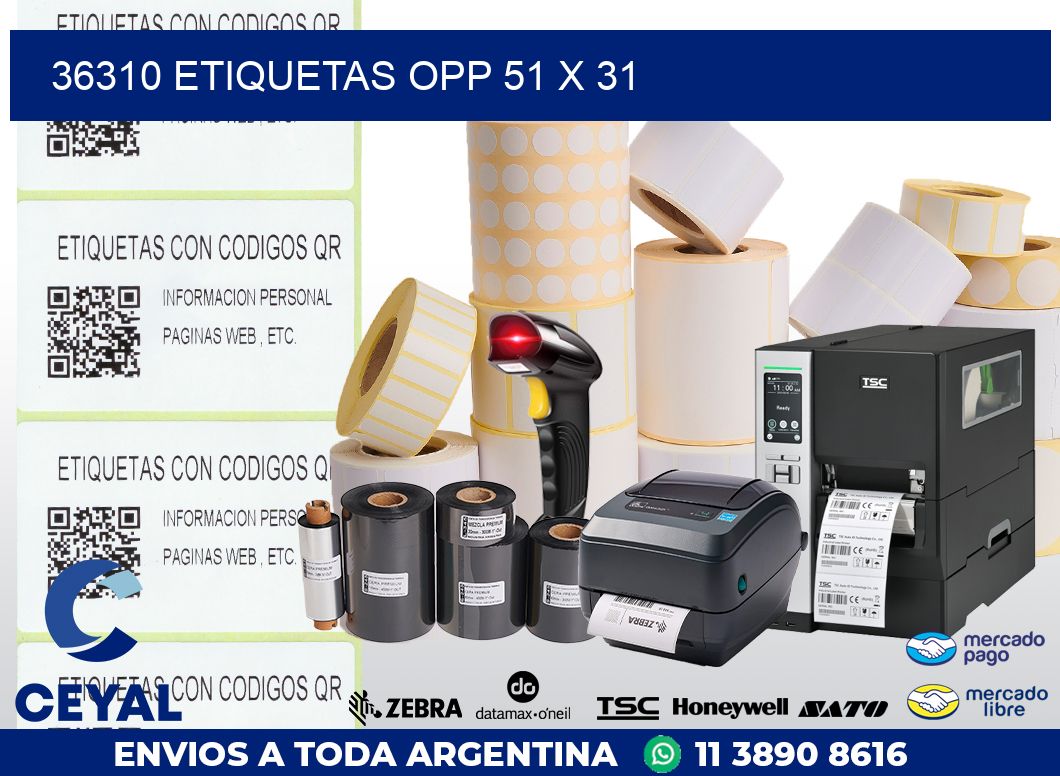 36310 ETIQUETAS OPP 51 X 31