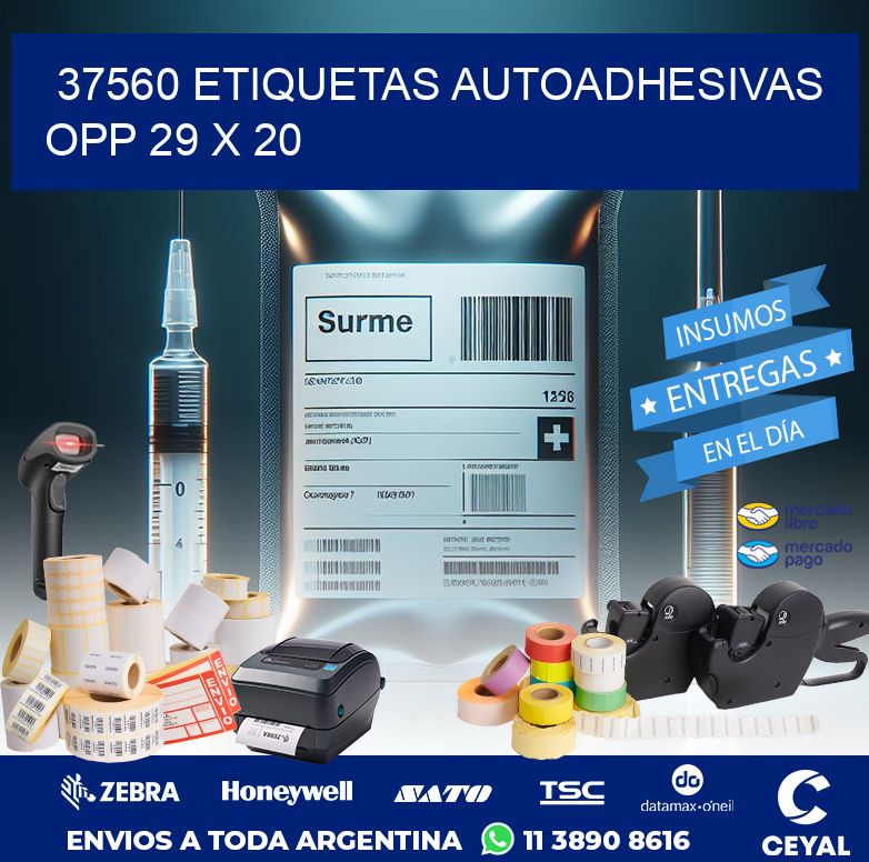 37560 ETIQUETAS AUTOADHESIVAS OPP 29 X 20