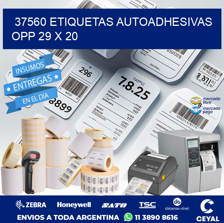 37560 ETIQUETAS AUTOADHESIVAS OPP 29 X 20